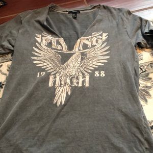 Vintage gray chicken short sleeve top